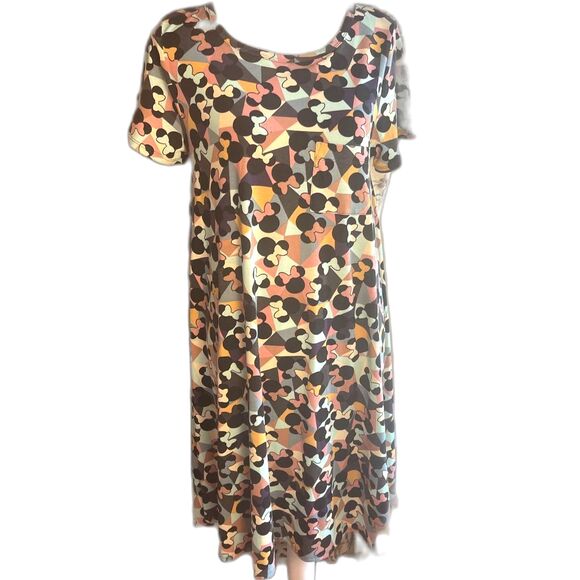 Lularoe Disney Carly Minnie Mouse Midi Dress M Short Sleeves Casual Loose Fit - Picture 1 of 10